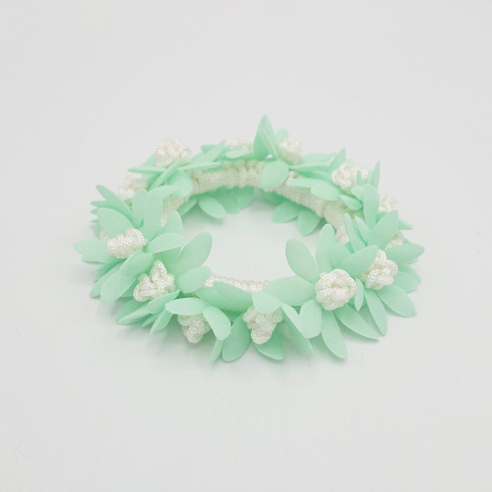 VeryShine pastel flower petal scrunchies hair elastic scurnchie for women