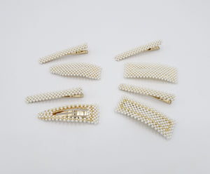 VeryShine pearl beaded hair clip set