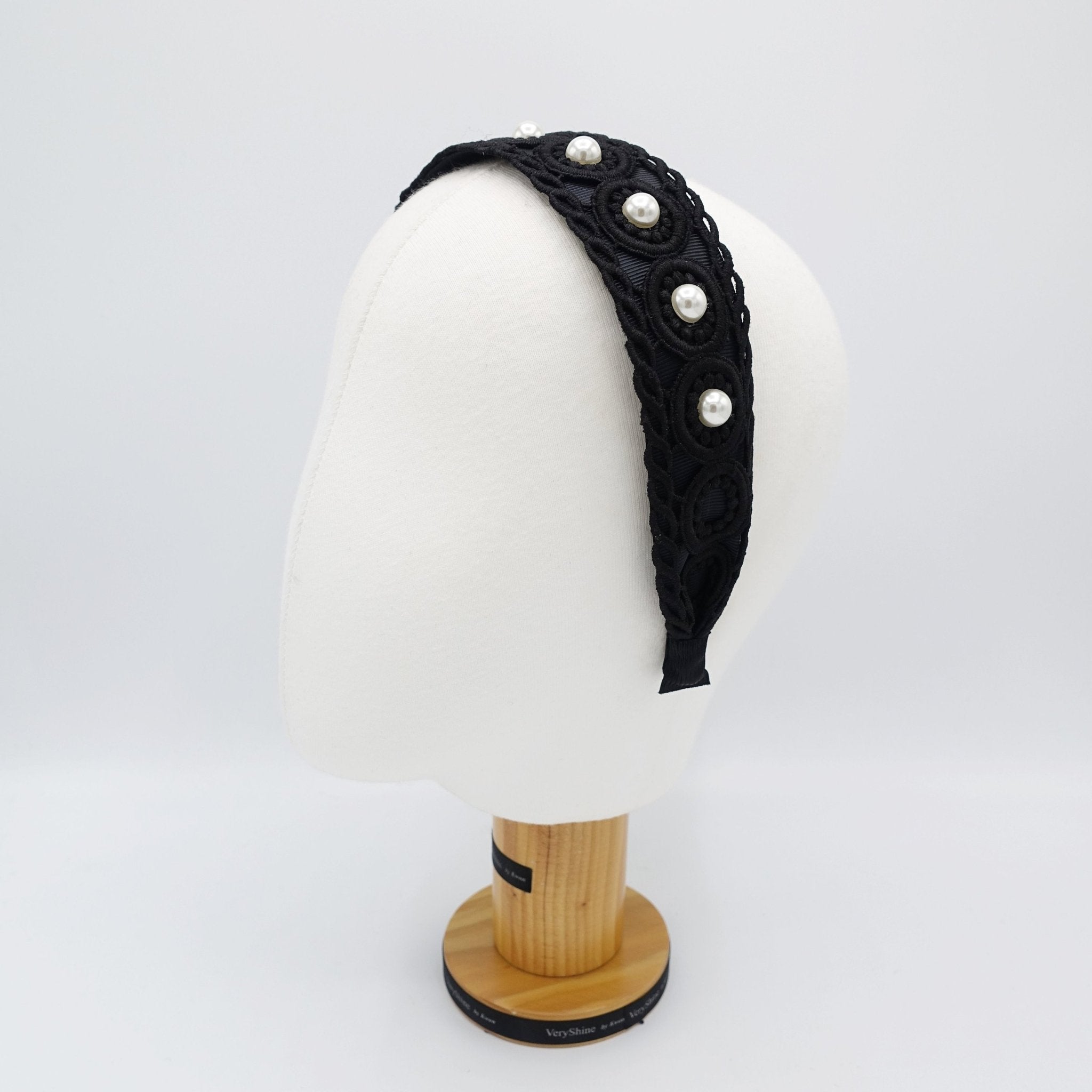 VeryShine pearl embellished circle ellipse headband for women