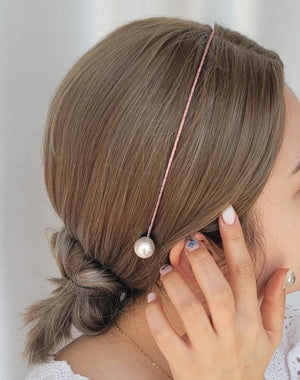 VeryShine pearl ends thin metal headband
