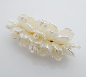 VeryShine Pearl in the shell acrylic embellished french hair barrette women hair clip accessory