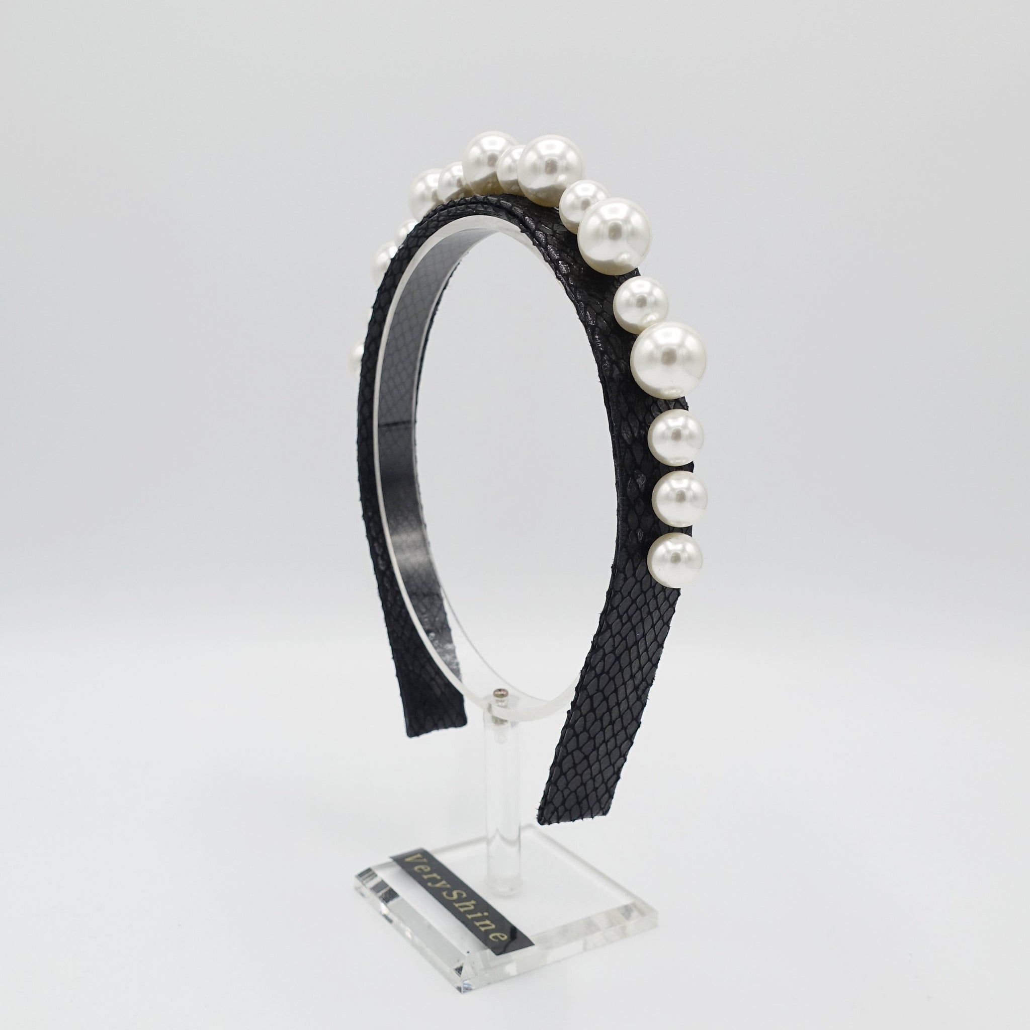 VeryShine pearl leather headband