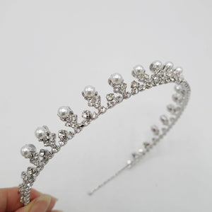 VeryShine pearl rhinestone bridal headband bling tiara hair accessory for brides