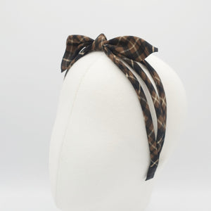 VeryShine plaid check bow knot headband triple strand headband thin hairband for women