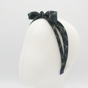 VeryShine plaid check bow knot headband triple strand headband thin hairband for women