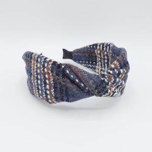 VeryShine plaid tweed headband thick twist hairband Fall Winter hair accessory for women