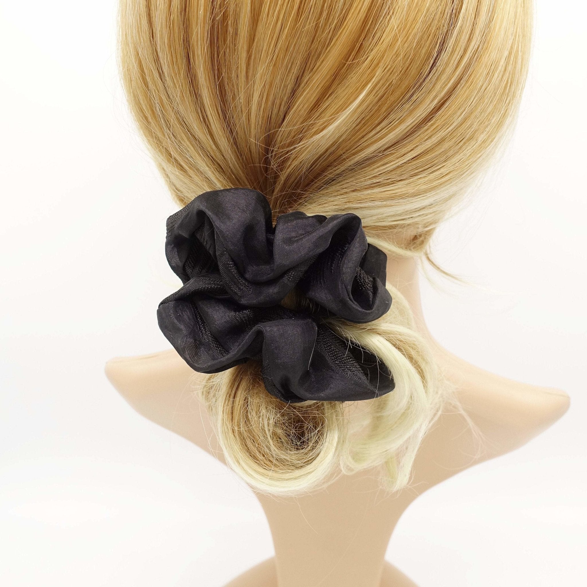 VeryShine plant jacquard pattern scrunchies hair elastic leaves scrunchy for women