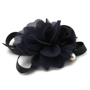 VeryShine Pleated flower black bow Knot decorated elastic ponytail Holder Women Hair Elastics