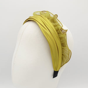 VeryShine pleated lettuce hem headband organdy hairband cute hair accessory for women