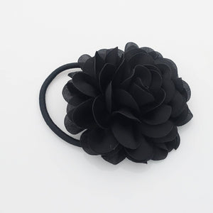 VeryShine Ponytail holders Black Handmade Dahlia Flower Hair Elastics Ponytail Holder Flower Hair Accessories