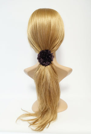 VeryShine Ponytail holders Dark purple Handmade Dahlia Flower Hair Elastics Ponytail Holder Flower Hair Accessories