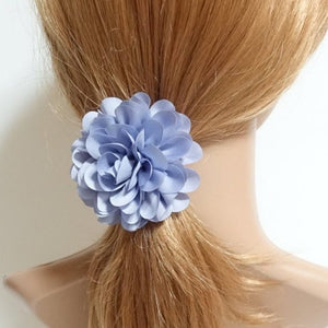 VeryShine Ponytail holders Sky Handmade Dahlia Flower Hair Elastics Ponytail Holder Flower Hair Accessories