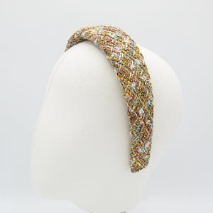 VeryShine rainbow tweed headband padded multi-colored hairband Autumn Winter headband for Women