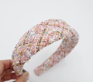 VeryShine rainbow tweed headband padded multi-colored hairband Autumn Winter headband for Women