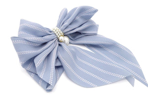 VeryShine rectangle dotted stripe bow knot french barrette chiffon long tail bow  hair accessory for women