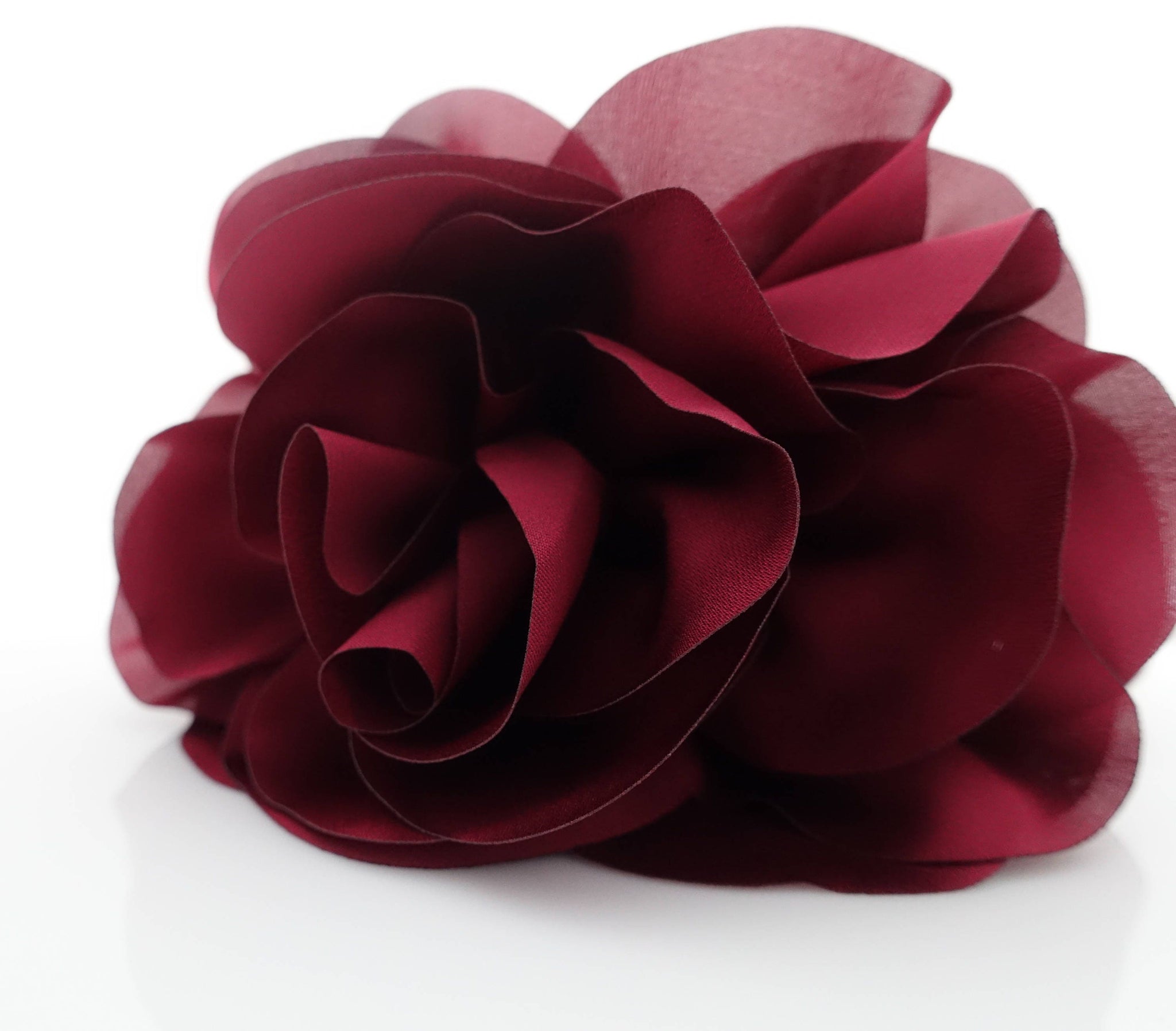 VeryShine Red wine Handmade Very Big Flower Dahlia Motivated Chiffon Hair Claw Clip Women Accessory
