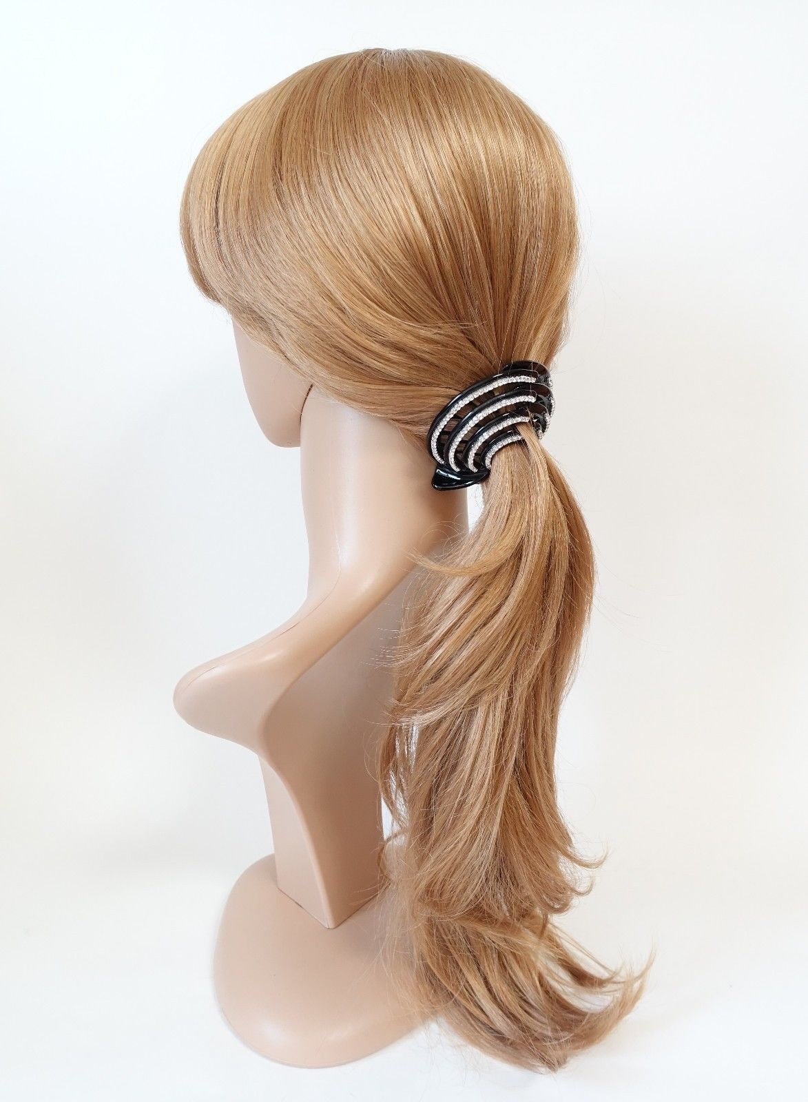 VeryShine rhinestone circle crescendo ponytail clip women crystal decorated hair claw clip