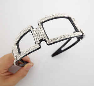VeryShine rhinestone decorated headband geometric frame jeweled hairband hair accessory for women