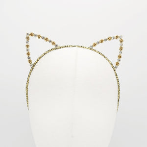 VeryShine rose rhinestone cat ear embellished headband cute crystal hairband for women