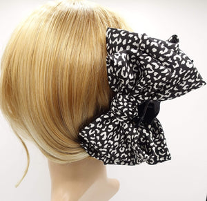 leopard bow hair claw 