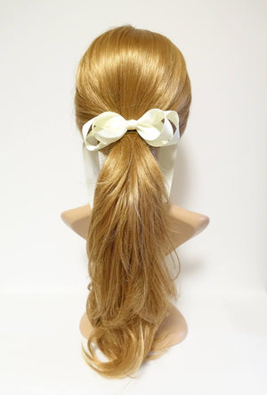 VeryShine Satin Long Tail Bow French Hair Barrette Handmade Hair Accessory for Women