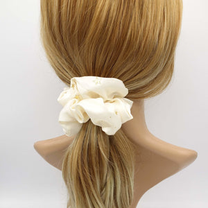 VeryShine satin scrunchies golden star dot embellished hair elastic women hair accessories