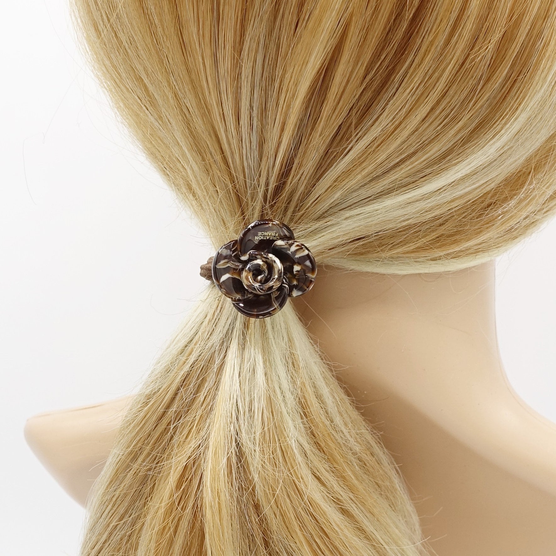 VeryShine Scrunchie cellulose acetate flower petal hair tie ponytail holcer