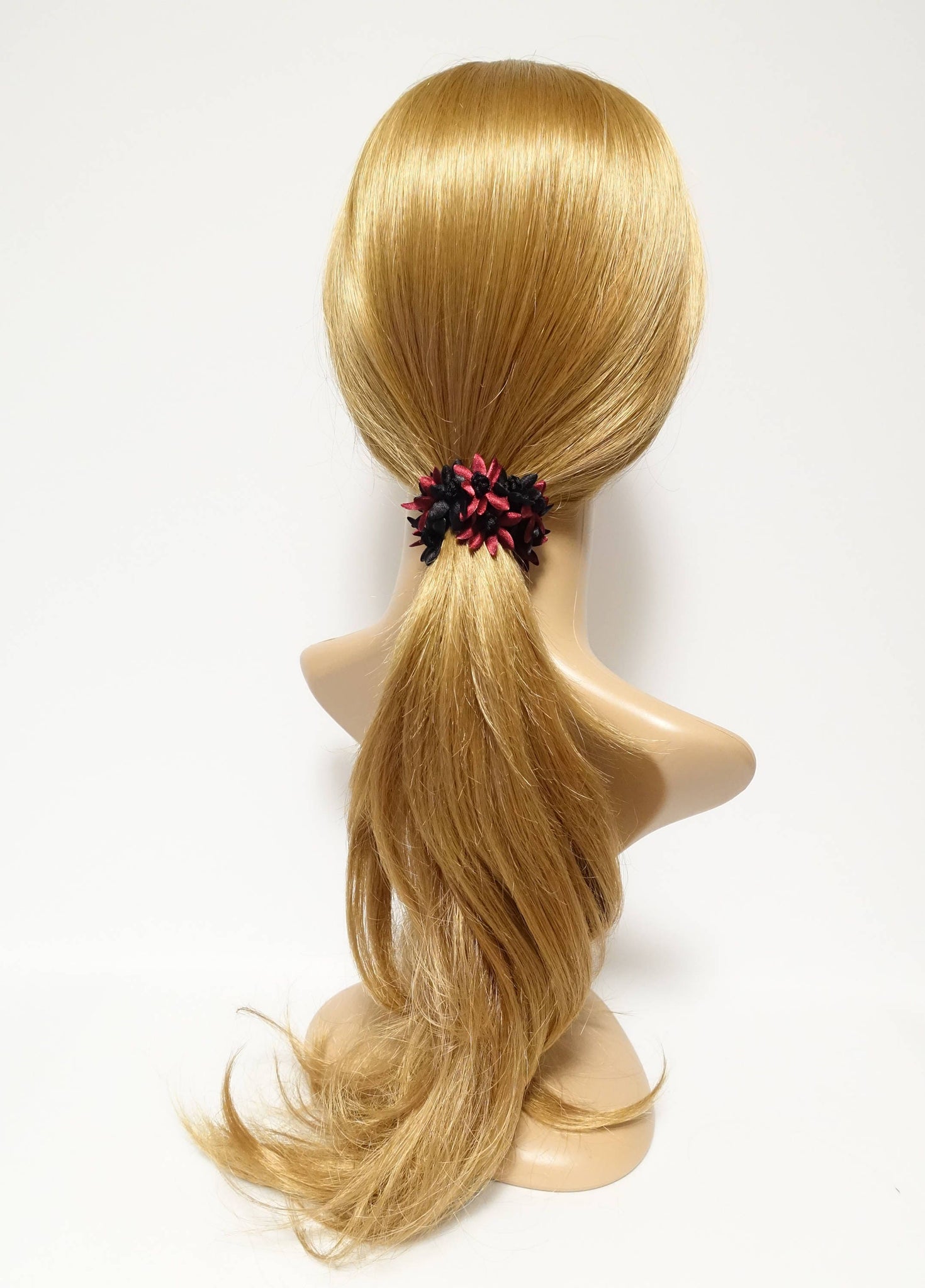VeryShine Scrunchies flower petal ponytail holder Two Tone Flower Petal Decorated Crochet Wrapped Hair Elastic hair tie women hair accessory