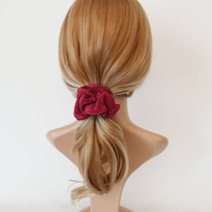 VeryShine Scrunchies glossy pleated fabric scrunchies women hair elastic scrunchie