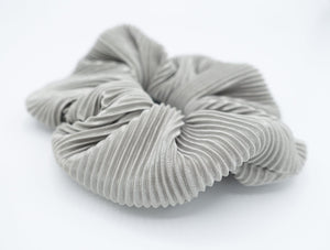 VeryShine Scrunchies Gray glossy pleated fabric scrunchies women hair elastic scrunchie