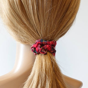 VeryShine scrunchies/hair holder A set of 3 Tartan Check Mini Hair scrunchies hair tie  Elastic scrunchy Women accessory