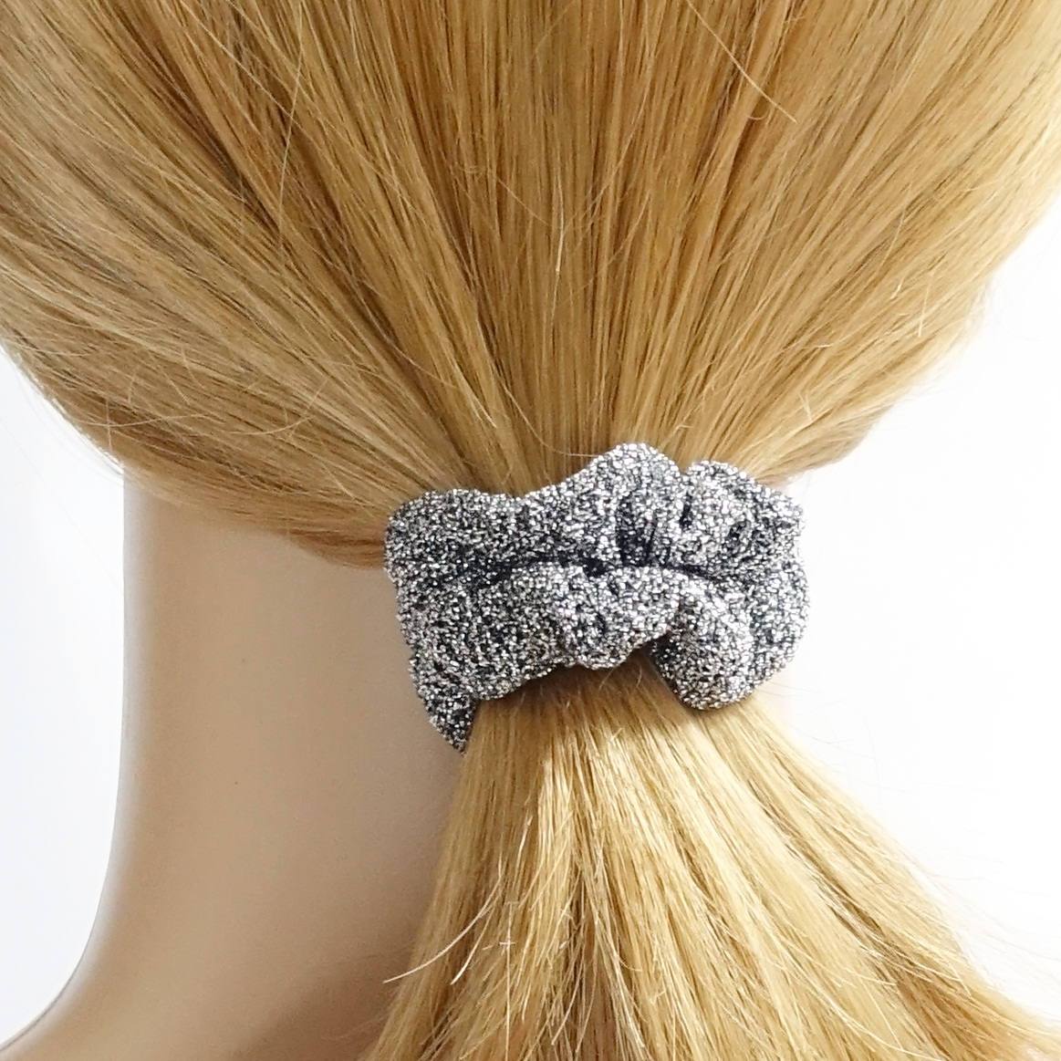 VeryShine scrunchies/hair holder A Set of 5 thin scrunchies Pearl Glittering Mini Thin hair tie Set Women scrunchie pack