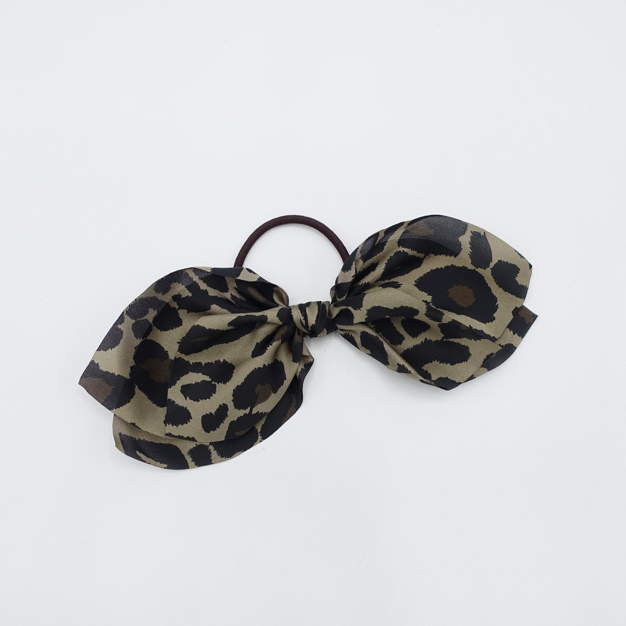 VeryShine scrunchies/hair holder animal print chiffon bow knot hair elastic women leopard python print ponytail holder