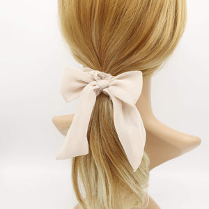 VeryShine scrunchies/hair holder Beige neutral chiffon bow knot scrunchies basic casual hair tie for women