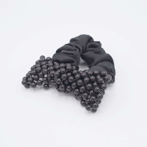 VeryShine scrunchies/hair holder Black ball beaded bow satin scrunchies hair tie elastic hair tie for women