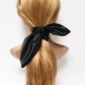 VeryShine scrunchies/hair holder Black glossy satin tail scrunchies knot hair scrunchie
