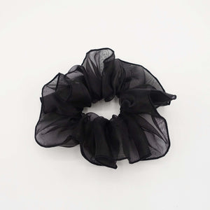 VeryShine scrunchies/hair holder Black interlocked edge organza scrunchies elastic scrunchie women hair accessory