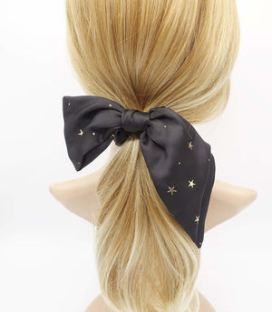 VeryShine scrunchies/hair holder Black satin bow knot scrunchies star dot embellished hair tie scrunchie women hair accessory