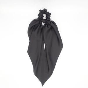VeryShine scrunchies/hair holder Black Satin long tail bow knot scrunchies stylish scarf hair tie hair bow for women