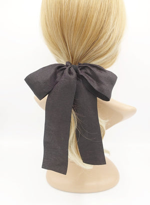 VeryShine scrunchies/hair holder Black shimmer fabric tail scrunchies  bow knot hair elastic for women