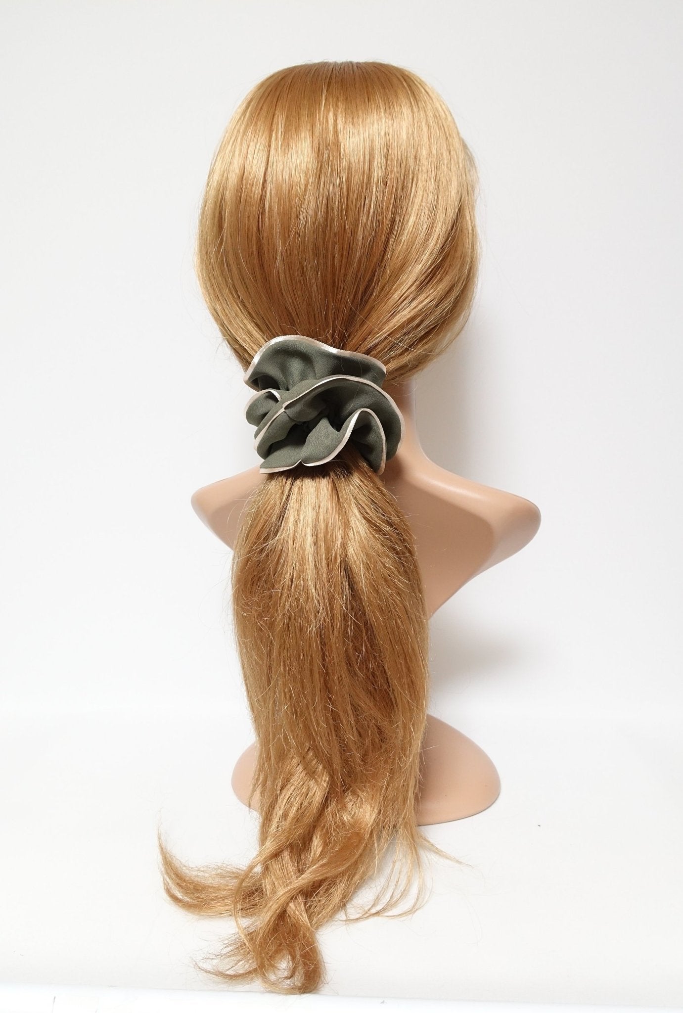 VeryShine scrunchies/hair holder chiffon scrunchy glossy 2 edge trim scrunchies women hair accessories