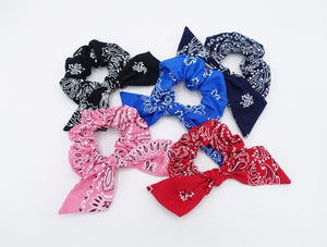 VeryShine scrunchies/hair holder cotton paisley print bow knot scrunchies casual hair tie for women