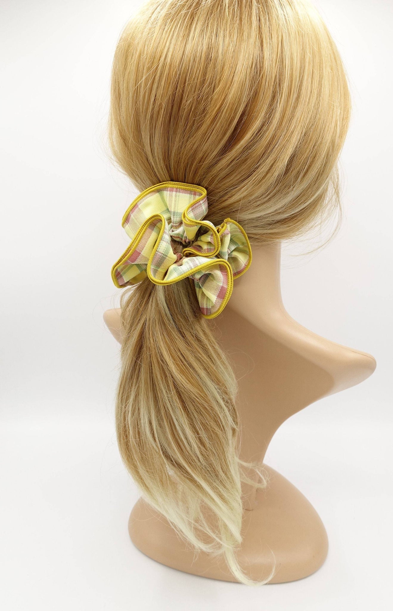 VeryShine scrunchies/hair holder cotton plaid scrunchies medium hair elastic accessory