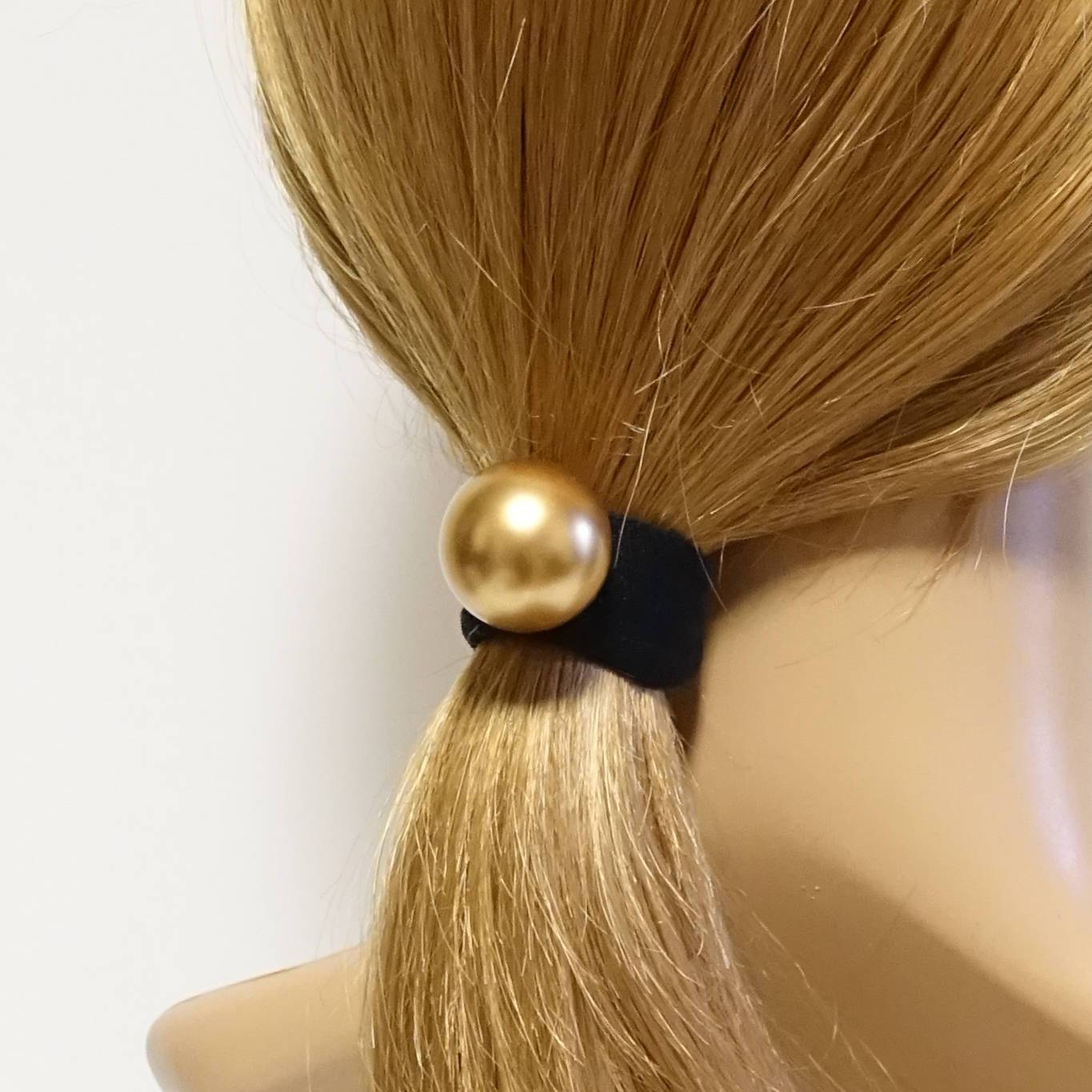 VeryShine scrunchies/hair holder faux pearl hair elastic Set of 2 Sleek Pearl sleek Ball Dangling Elastic Bands Ponytail Holders Elegant Women Hair Accessories