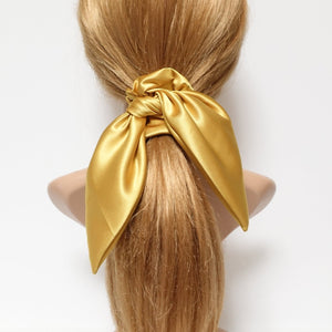 VeryShine scrunchies/hair holder Gold glossy satin tail scrunchies knot hair scrunchie