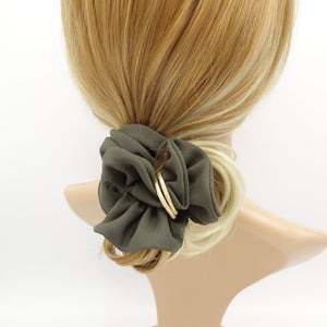 VeryShine scrunchies/hair holder golden ring decorated chiffon scrunchies women hair accessory