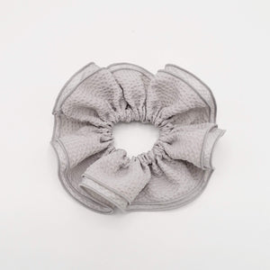 VeryShine scrunchies/hair holder Gray embossed pattern double edge scrunchies hair accessory for women