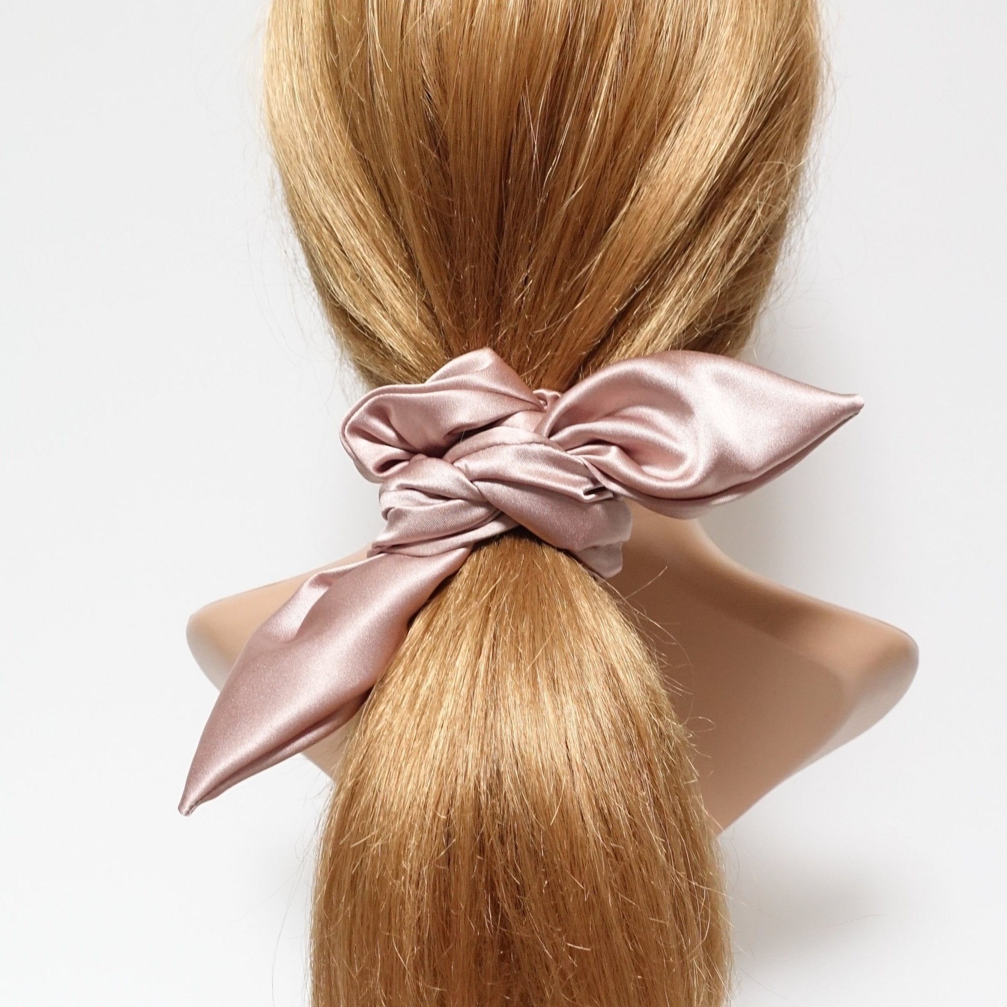 VeryShine scrunchies/hair holder Indi pink glossy satin tail scrunchies knot hair scrunchie
