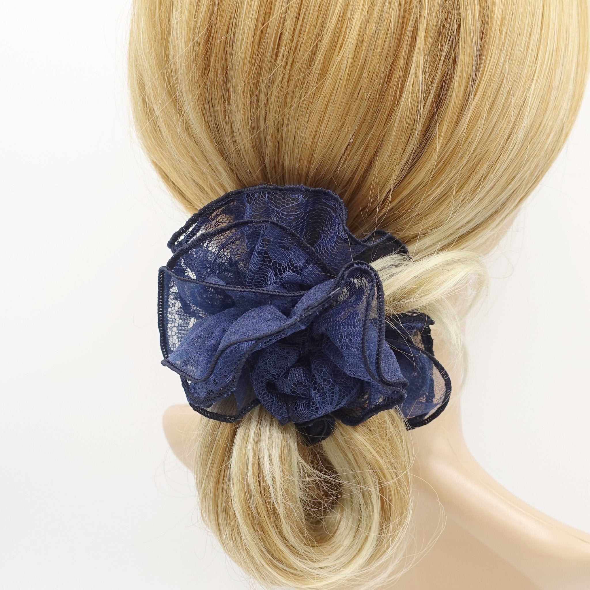 VeryShine scrunchies/hair holder lace organza layer scrunchies double edge scrunchies hair elastic for women