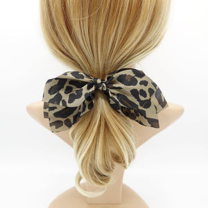 VeryShine scrunchies/hair holder leopard khaki animal print chiffon bow knot hair elastic women leopard python print ponytail holder